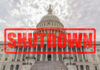 U.S. Capitol with SHUTDOWN overlay in red letters.