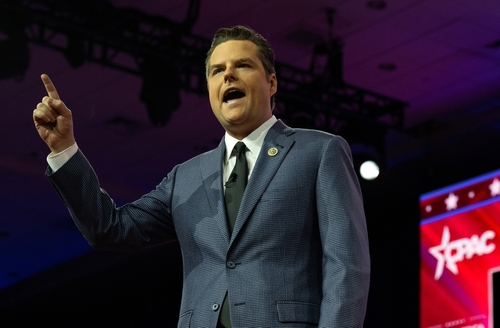 Matt Gaetz speaking at CPAC conference.